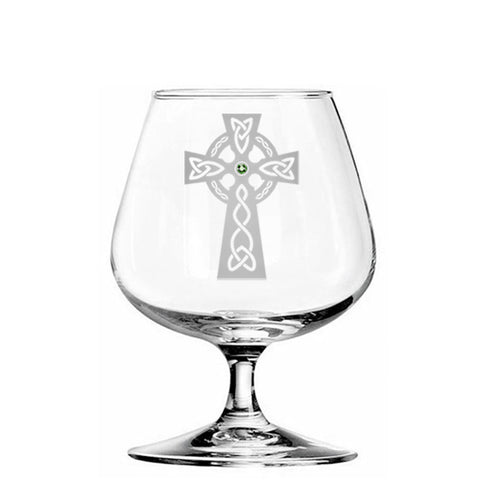 Celtic cross brandy glass