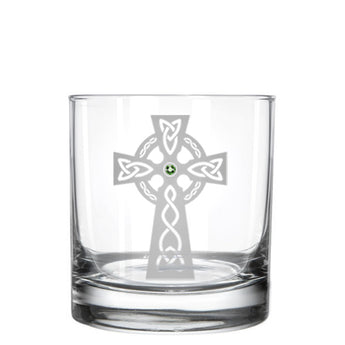 Celtic cross whiskey glass