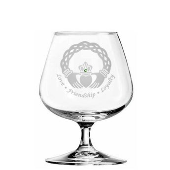 Celtic Claddagh Brandy Glass