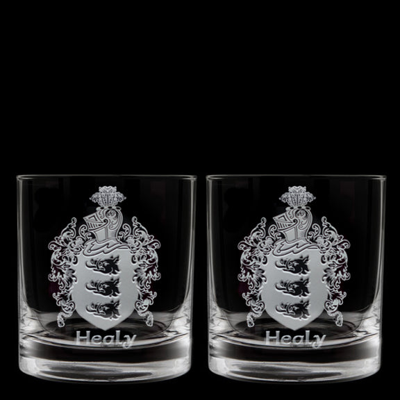 Personalized Irish Coat of Arms Pint Glasses - Set of 4