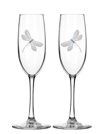 Dragonfly Champagne Flutes