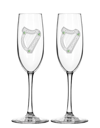 The Harp Champagne Flutes