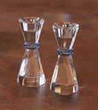 Facet-cut Blue Cobalt Candle Holders (Set of 2)