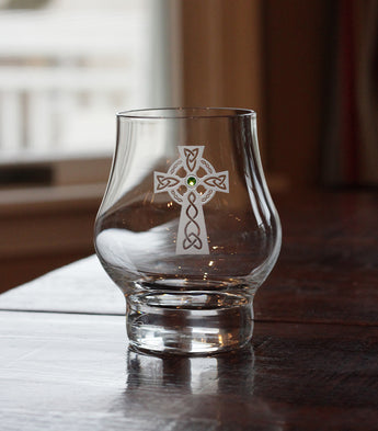 celtic cross modern whiskey glass