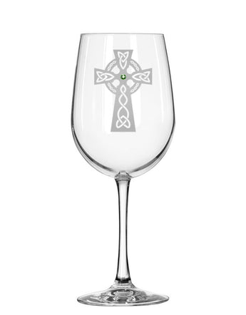 celtic cross red wine glass