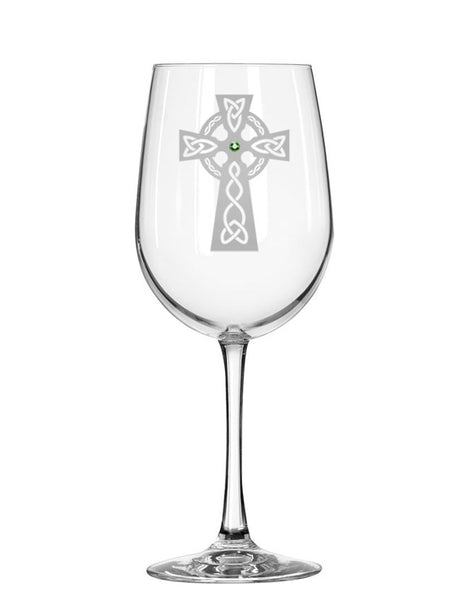 celtic cross red wine glass