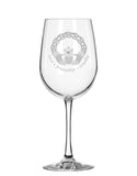 Celtic Claddagh Red Wine Glass