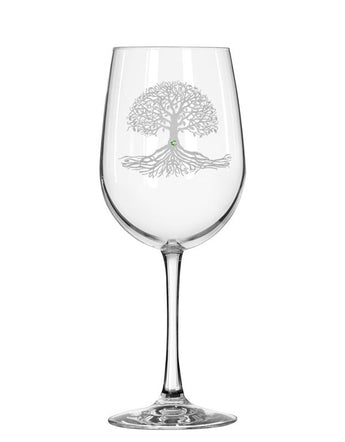 Tree of Life Red Wine Glasses