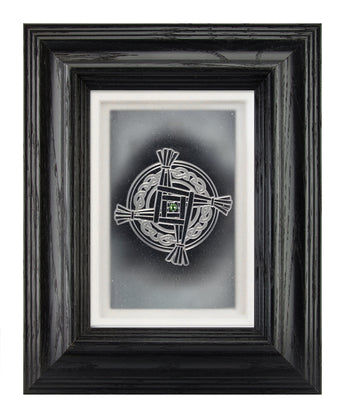 St. Brigid's Cross  — Framed Hand-Carved Fine Art Glass