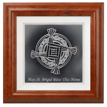St. Brigid's Cross with Blessing — Framed 12 x 12