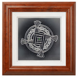 St. Brigid's Cross  — Framed Hand-Carved Fine Art Glass