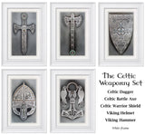 Celtic Weaponry — Framed 11 x 17 — Set of 2, 3 , 4, or 5 Pieces