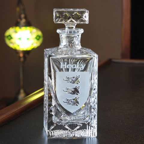Family Crest Crystal Square Decanter