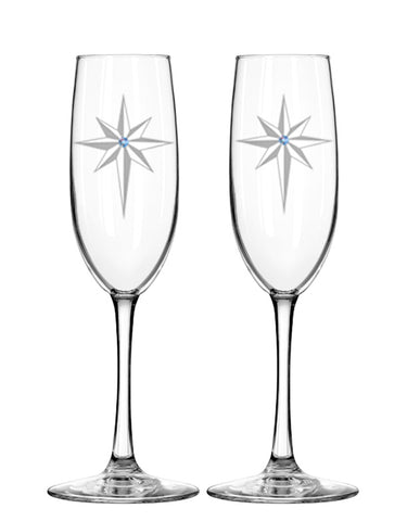 Bethlehem Star Champagne Flutes