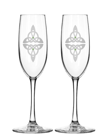 Celtic Reflections Champagne Flutes