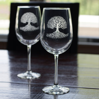 Engraved Red Wine Glasses - Design: CUSTOM - Everything Etched
