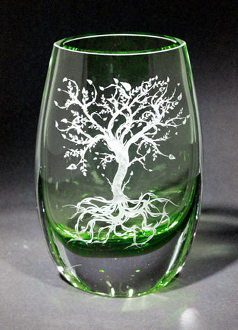 Dream Tree Green Teardrop Vase
