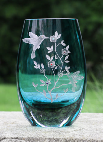 Hummingbird Wine Glasses, Set of Two