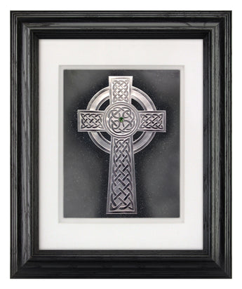 Traditional Irish Cross — Framed Hand-Carved Fine Art Glass