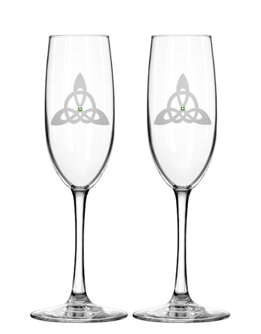 Trinity Knot Champagne Flutes
