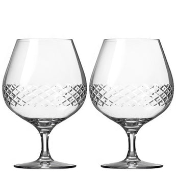 Diamond Pattern Brandy Glasses
